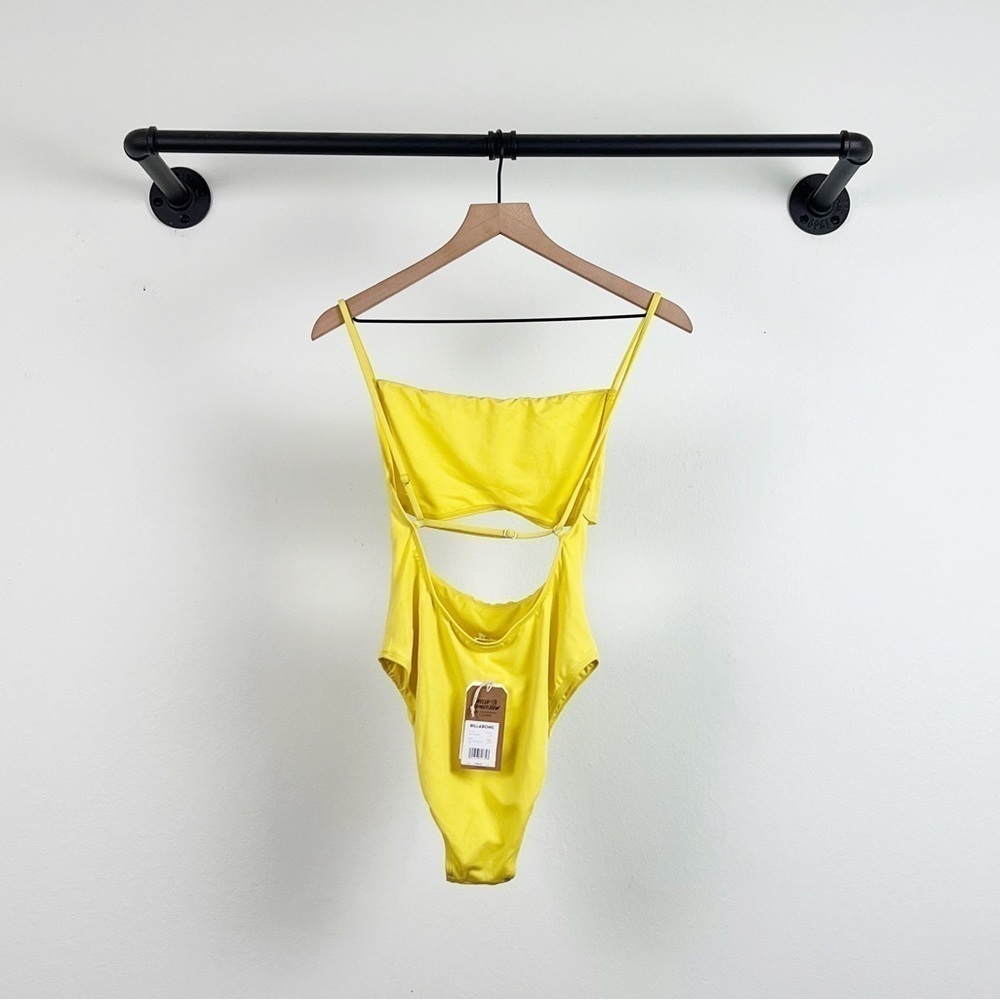 NWT Billabong Sol Searcher Cut-Out One Piece Swimsuit in Yellow - Picture 6 of 10